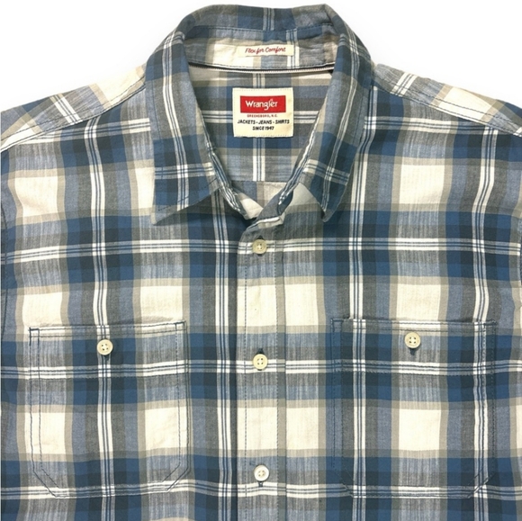 WRANGLER Men's Button Front Plaid Shirt - Picture 2 of 6
